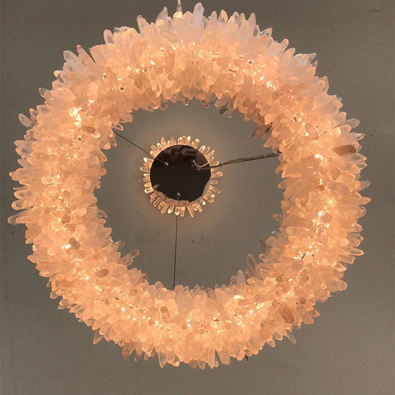 Kandice Round Rock Crystal Chandelier 24", 32", 40", 47"