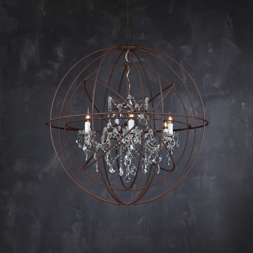 Gyro Crystal Double Chandelier 40"