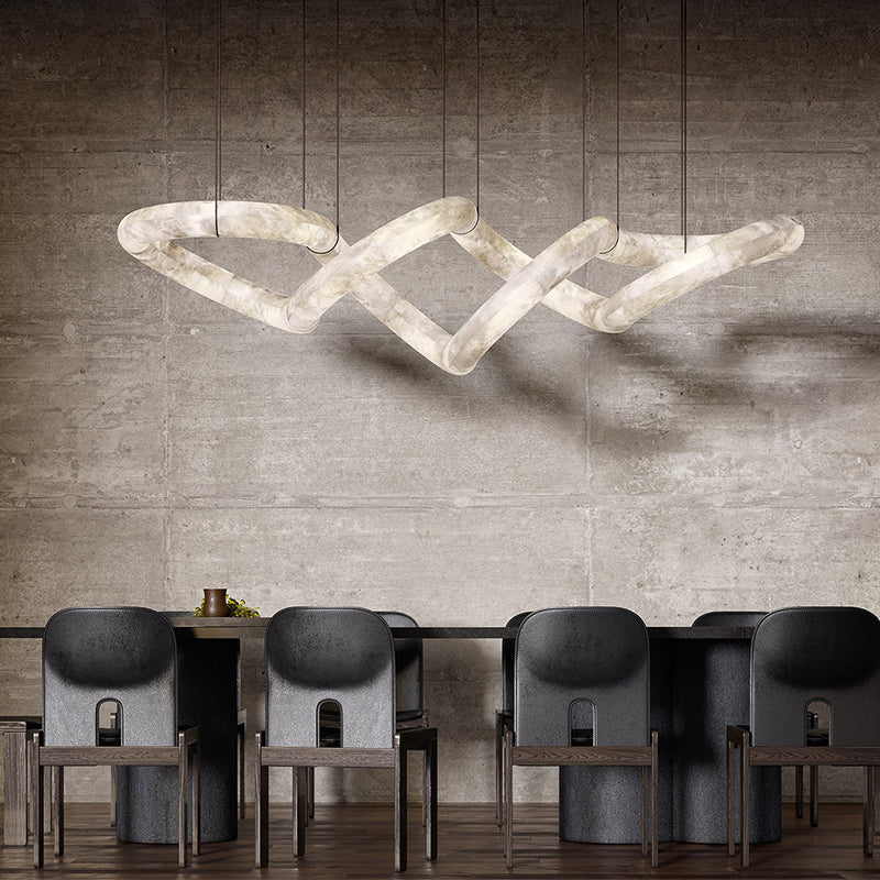 Ethebearl Alabaster Chandelier 96"