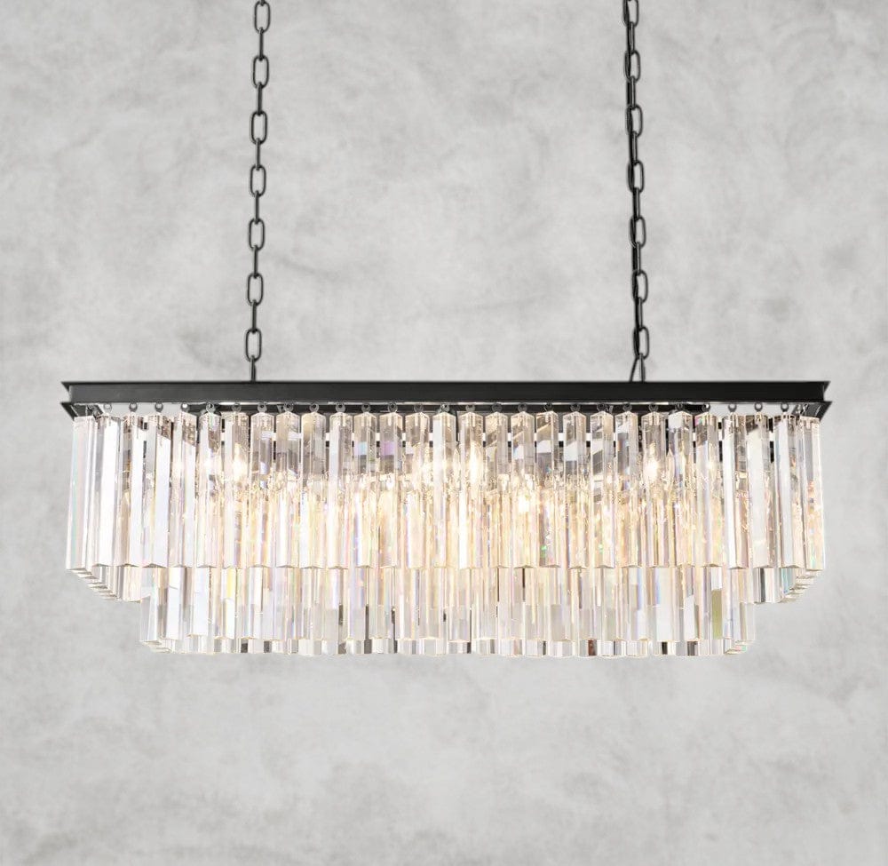 40" / Bronze 1920S Odeon Rectangular Chandelier 40", 49", 59"