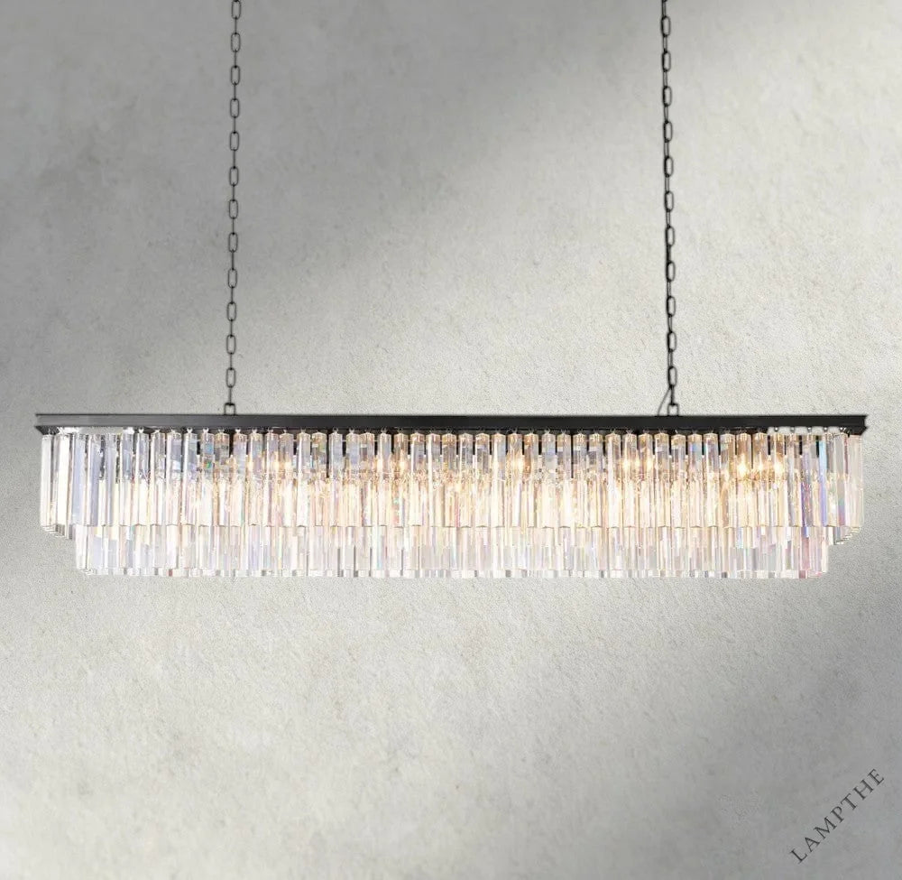 70" / Bronze 1920S Odeon Rectangular Chandelier 40", 49", 59"