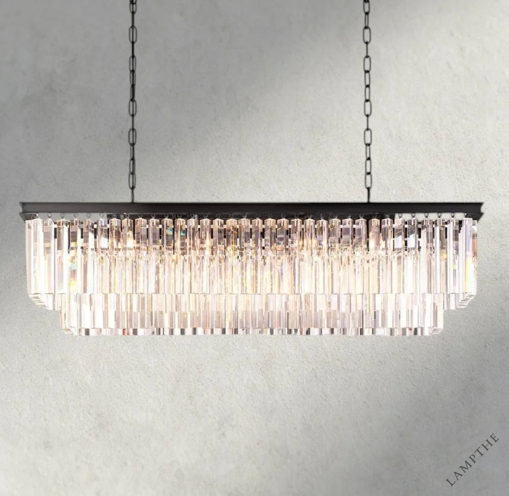 49" / Bronze 1920S Odeon Rectangular Chandelier 40", 49", 59"