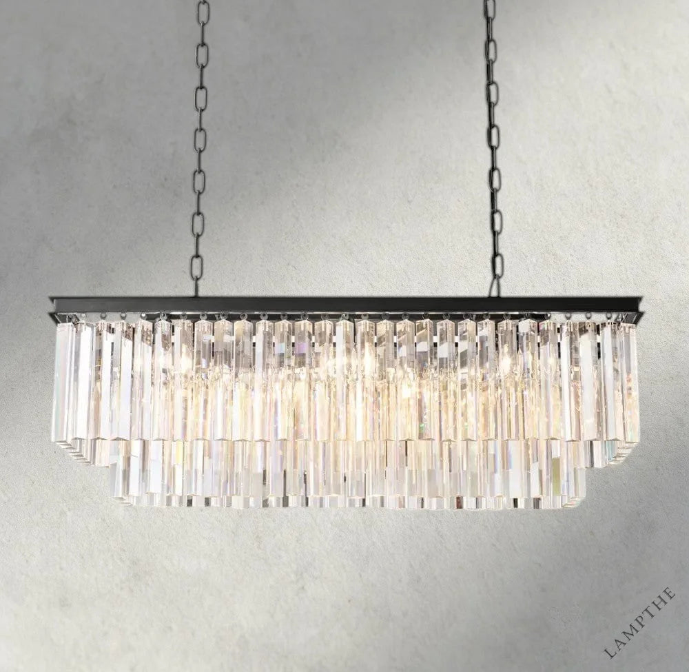 40" / Bronze 1920S Odeon Rectangular Chandelier 40", 49", 59"