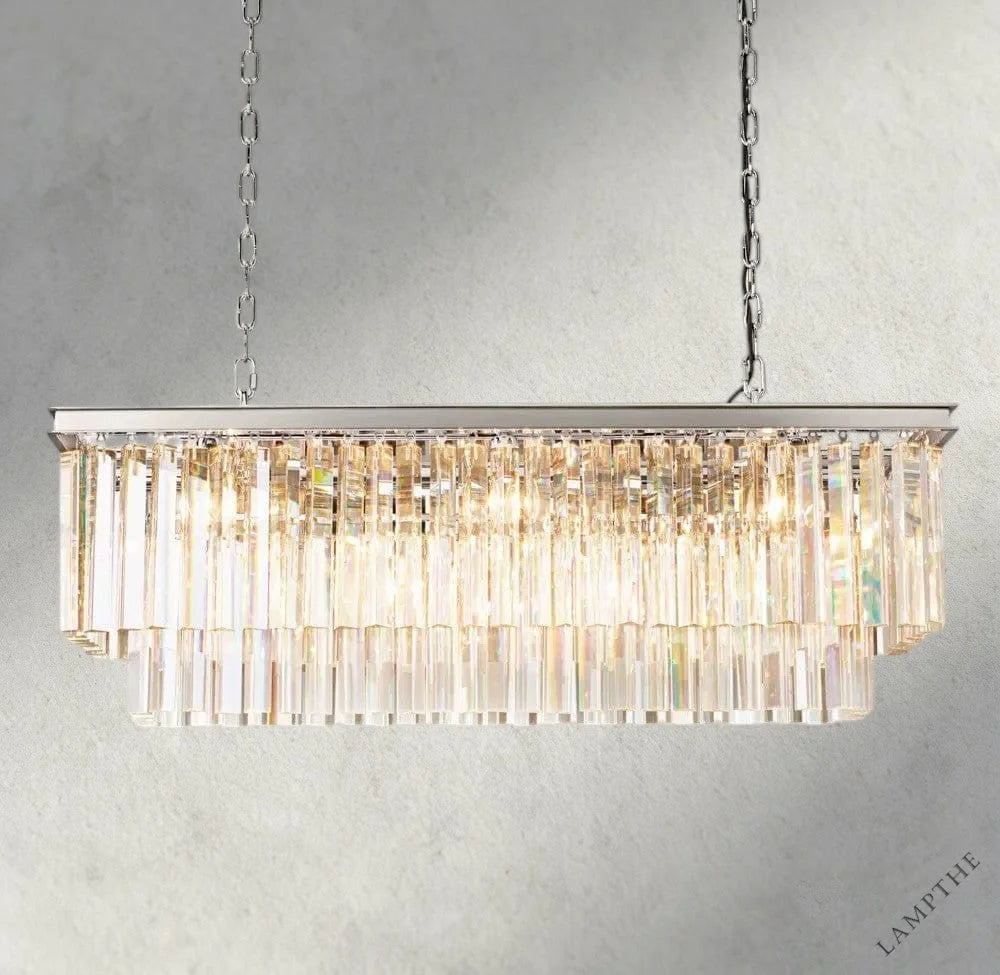 40" / Nickel 1920S Odeon Rectangular Chandelier 40", 49", 59"