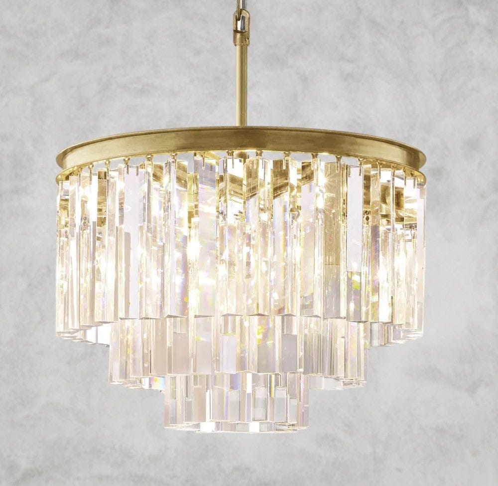 20" / Brass 1920s Odeon Round Chandelier 20", 32", 44"
