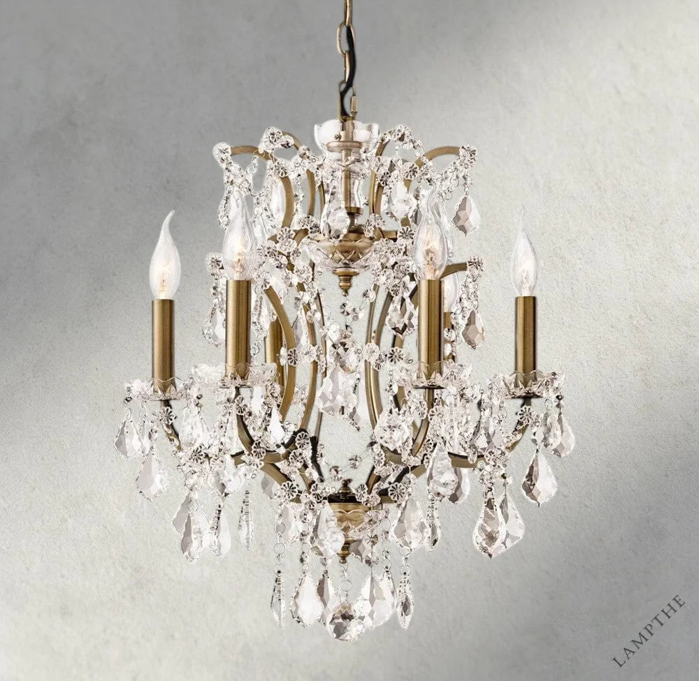 18" / Brass/Clear Crystal 19th C. Rococo Iron & Crystal Round Chandelier 18", 28", 33", 40", 60", 101"