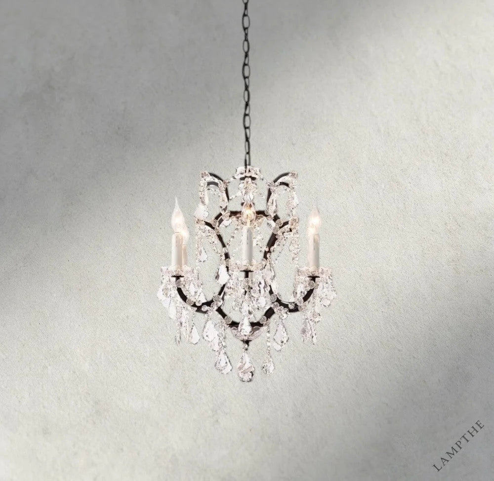 18" / Bronze/ Clear Crystal 19th C. Rococo Iron & Crystal Round Chandelier 18", 28", 33", 40", 60", 101"