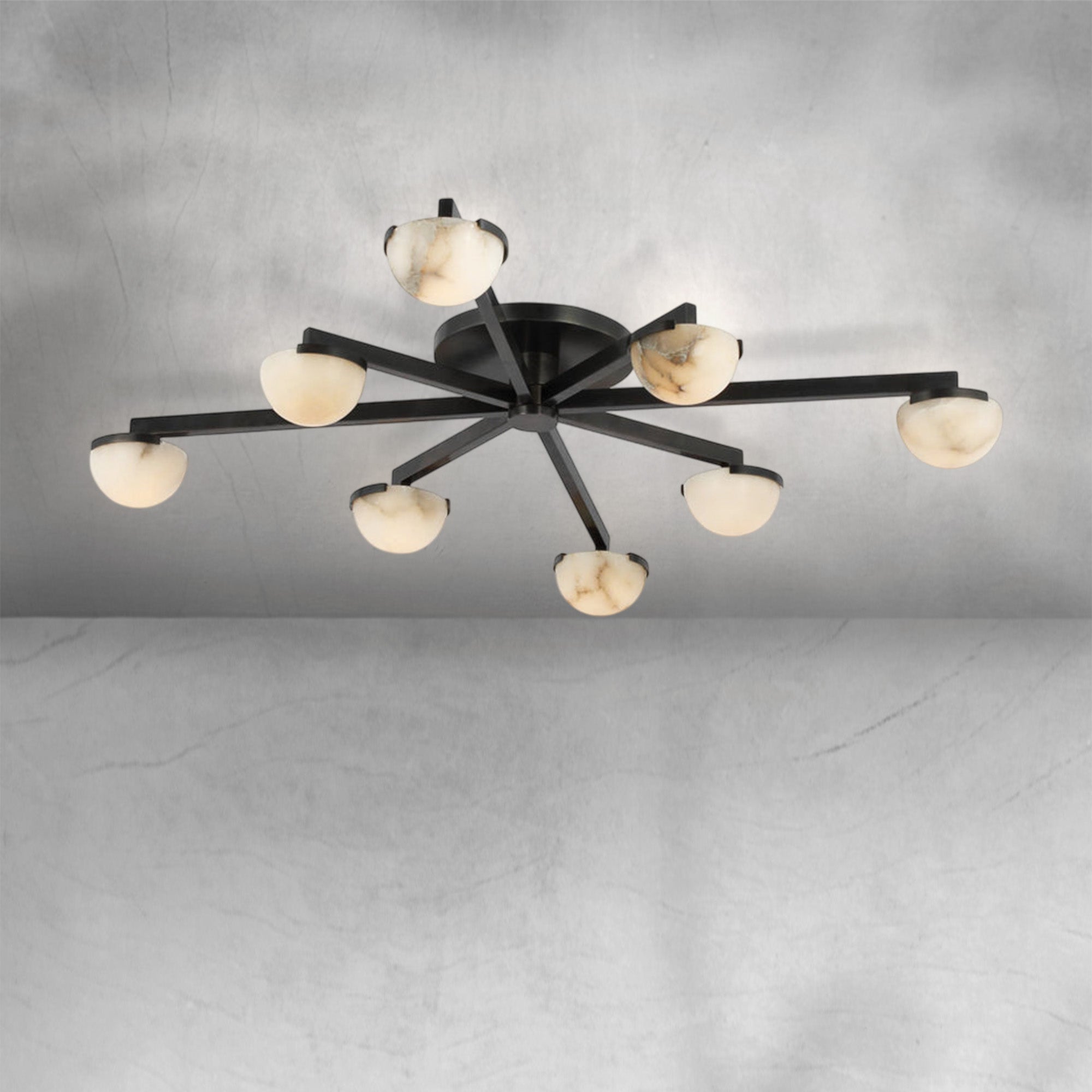 Padra Alabaster Large Staggered Arm Flush Mount