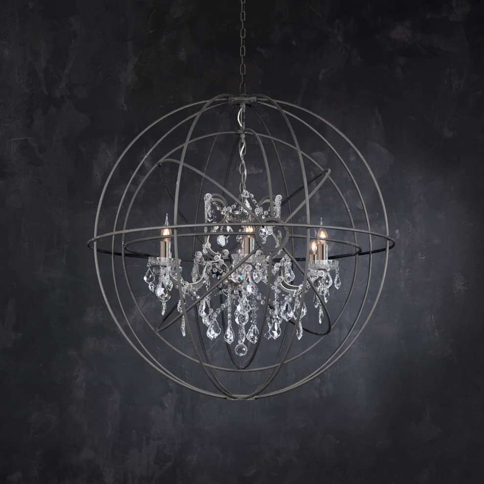 Gyro Crystal Double Chandelier 40"