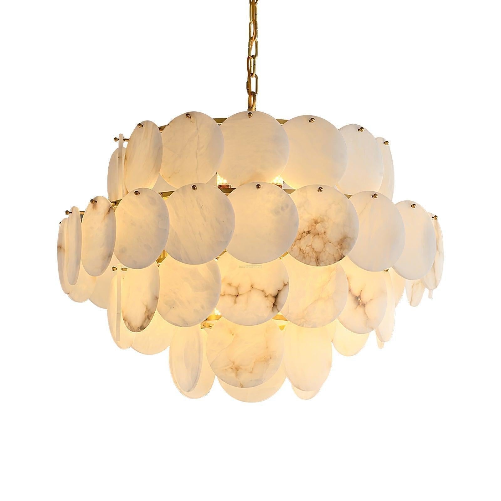 Alabaster Shell Brass Chandelier with 2/3/4/5/6 layer