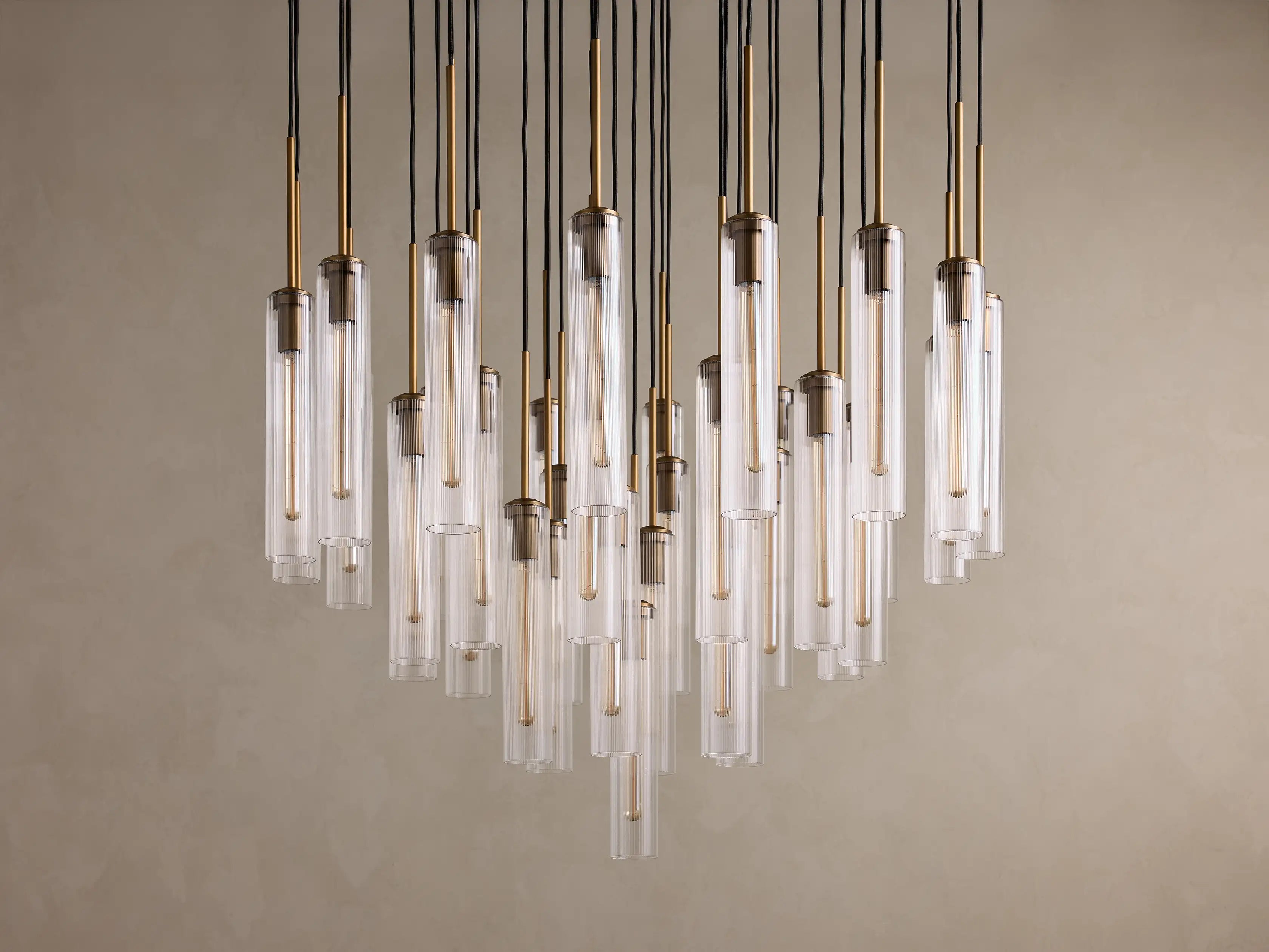 Colleena Fluted Glass Round Chandelier
