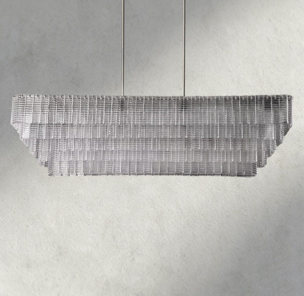 Sirene Clear Glass Rectangular Chandelier 59"