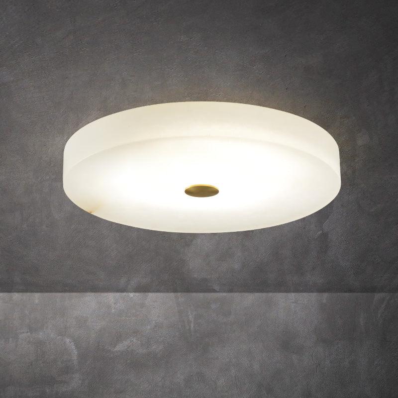 Alabaster Flush Mounted Round Led Chandelier - jchandelier