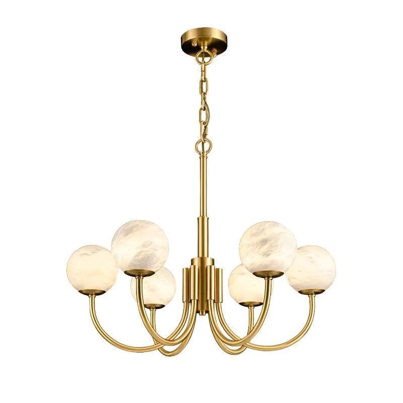 Sien Alabaster Modern Brass Chandelier