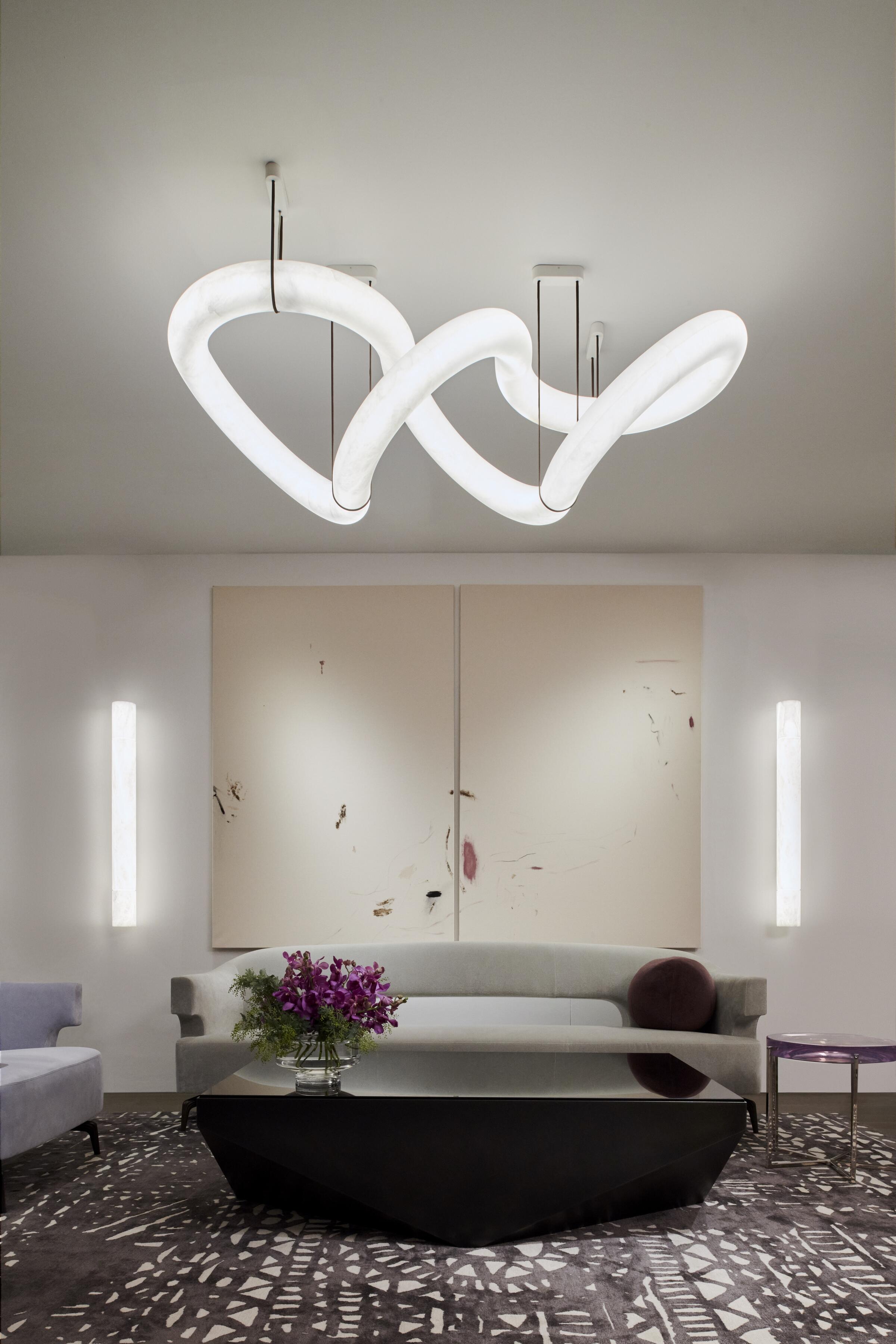 Oslo Infinity Symmetrical Entryway Alabaster Pendant Light