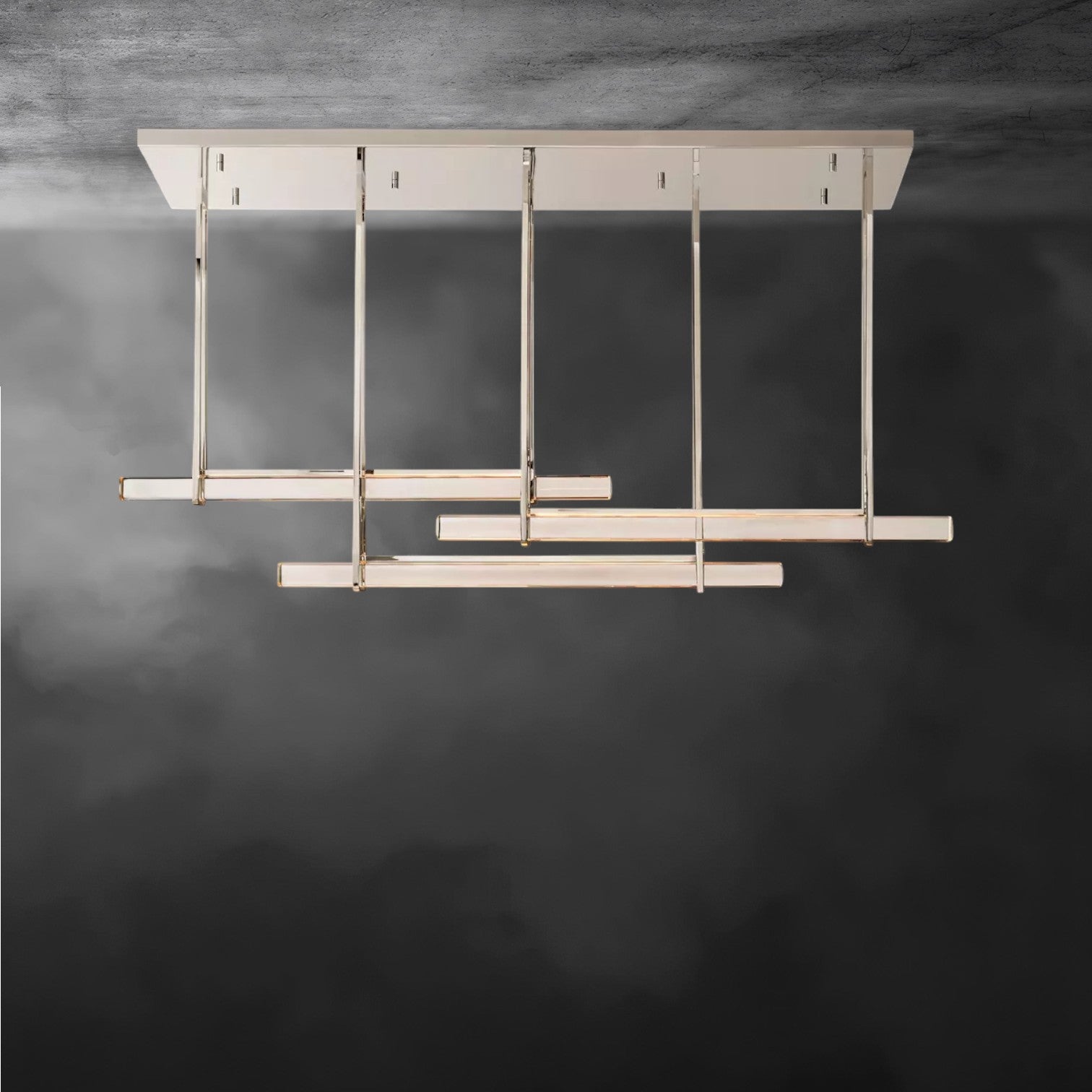 Audubon Crystal Triple Bar Linear Chandelier 60", 72"