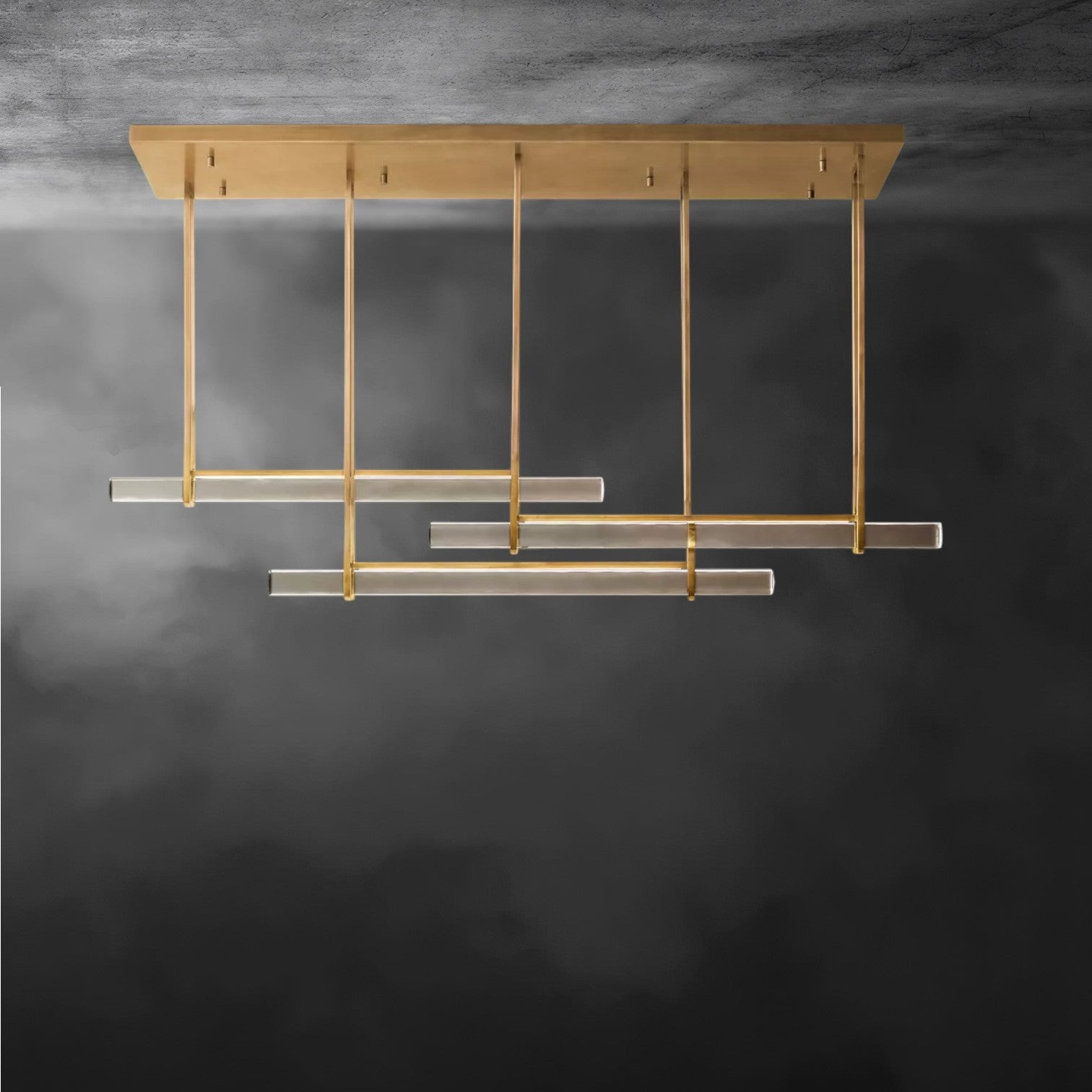 Audubon Crystal Triple Bar Linear Chandelier 60", 72"