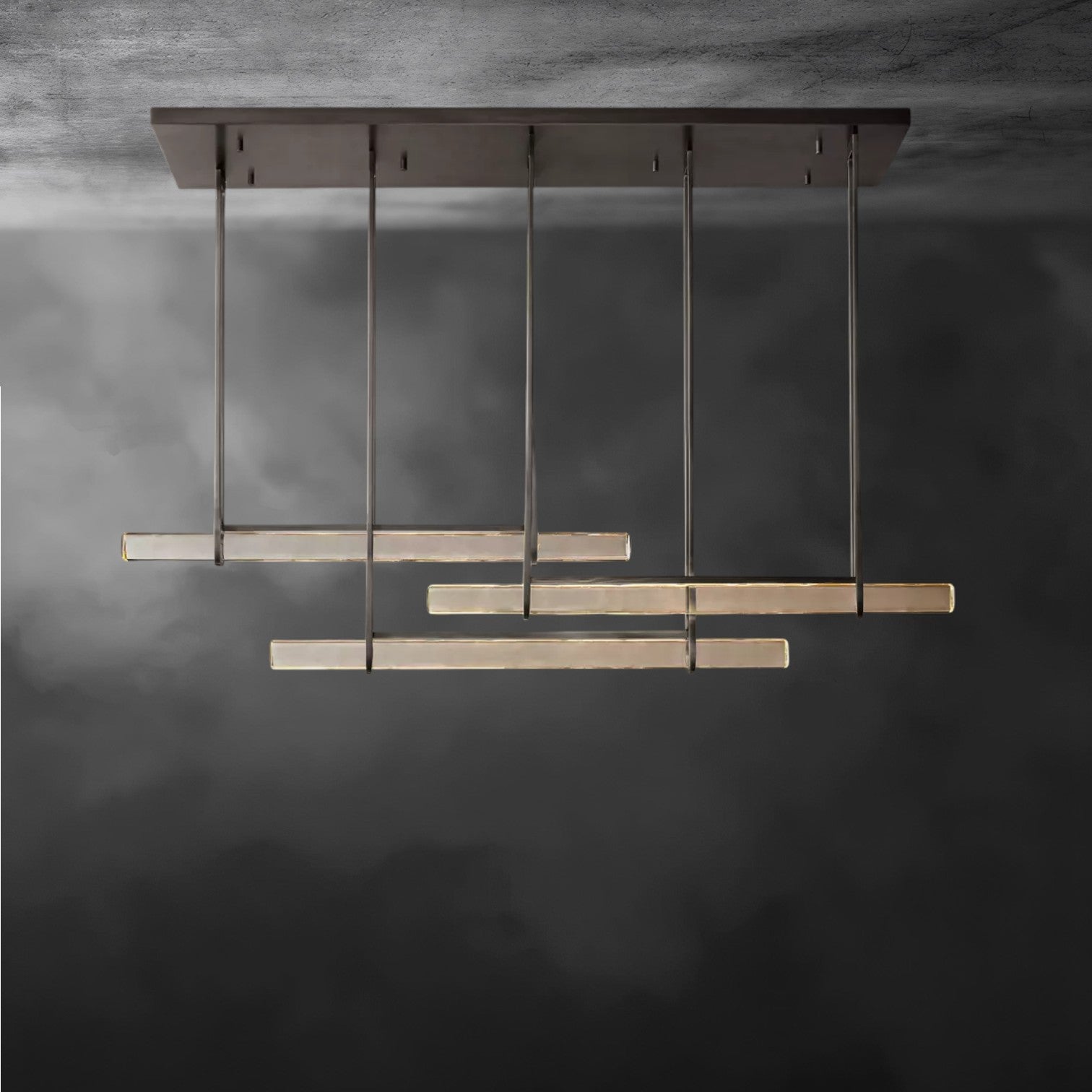 Audubon Crystal Triple Bar Linear Chandelier 60", 72"