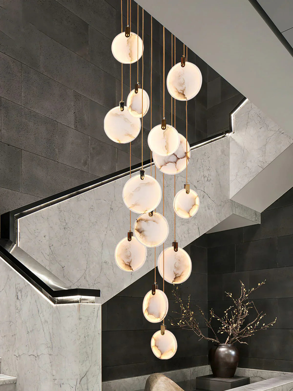 Moonshade Natural Marble Pendant Light Fixture