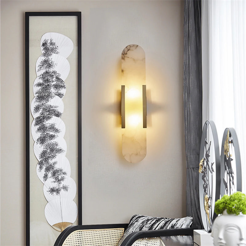 Kevin Koltin Melange Elongated Alabaster Wall Sconce Kevinstudiolives Brass H 28''