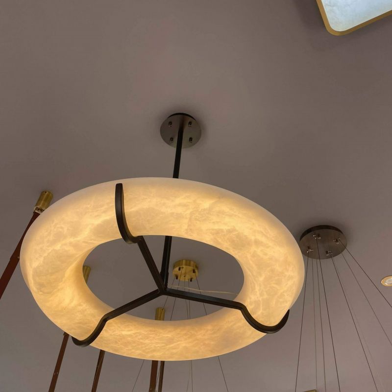 Nova Modern Round Alabaster Chandelier