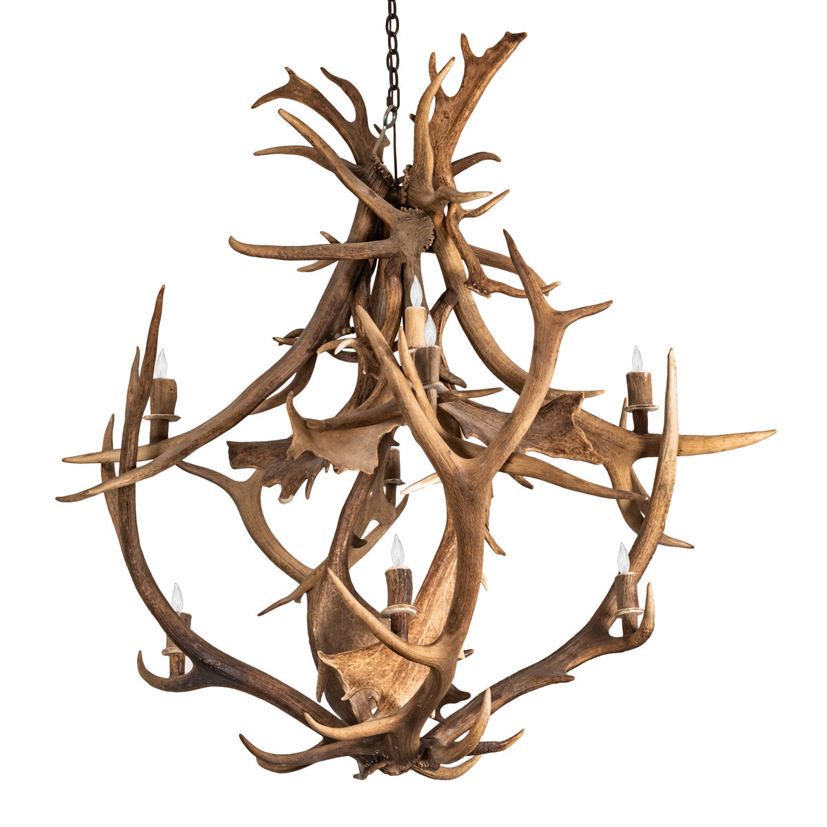 Rustic Lodge 10 - Light Chandelier 55"W