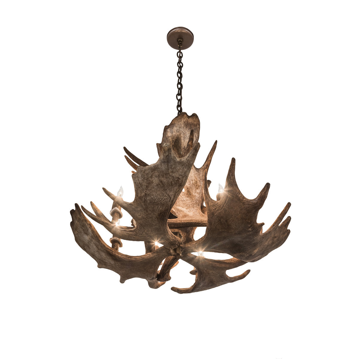 Rustic Lodge 10 - Light Chandelier 33"W