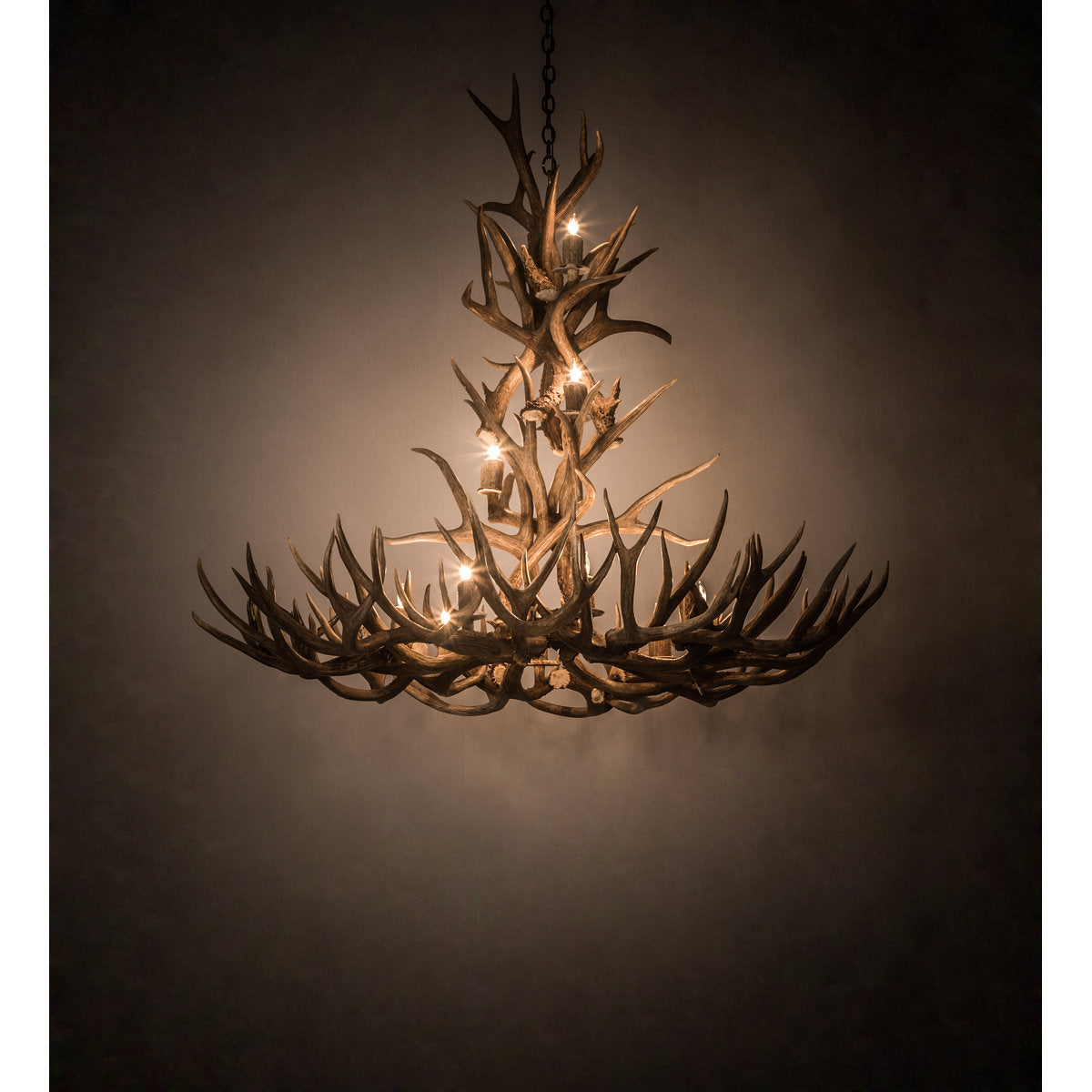 Rustic Lodge 12 - Light Chandelier 52"W