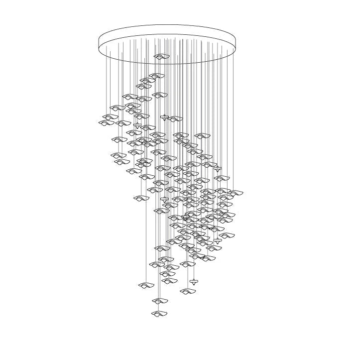 Sand sea Square Glass Spiral Chandelier