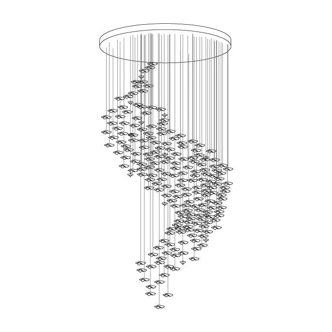 Sand sea Square Glass Spiral Chandelier