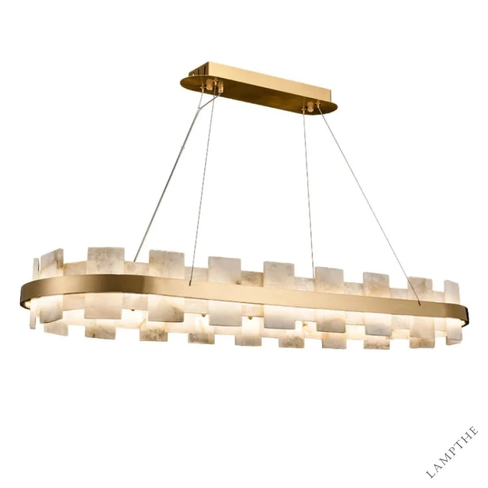Alabaster Acropolis Modern Oval Chandelier
