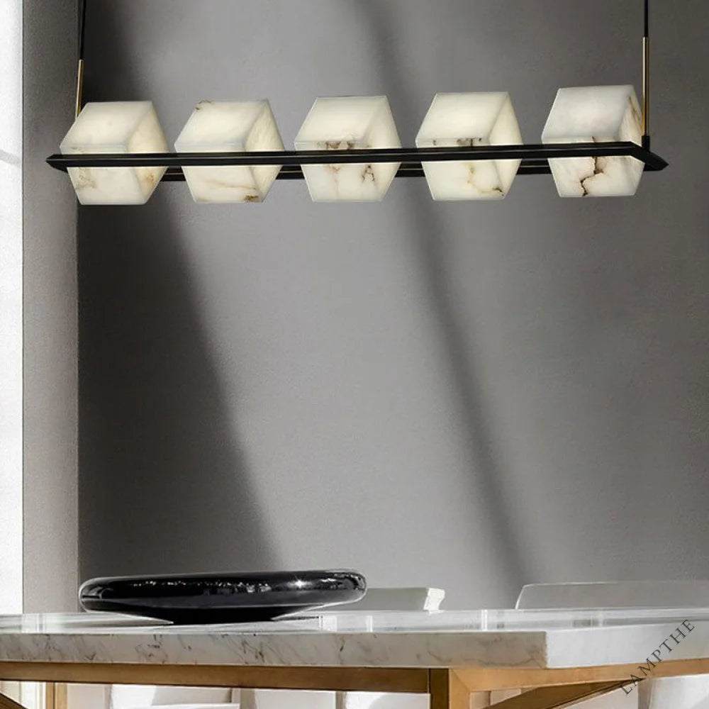 Alabaster Cubic Island Chandelier