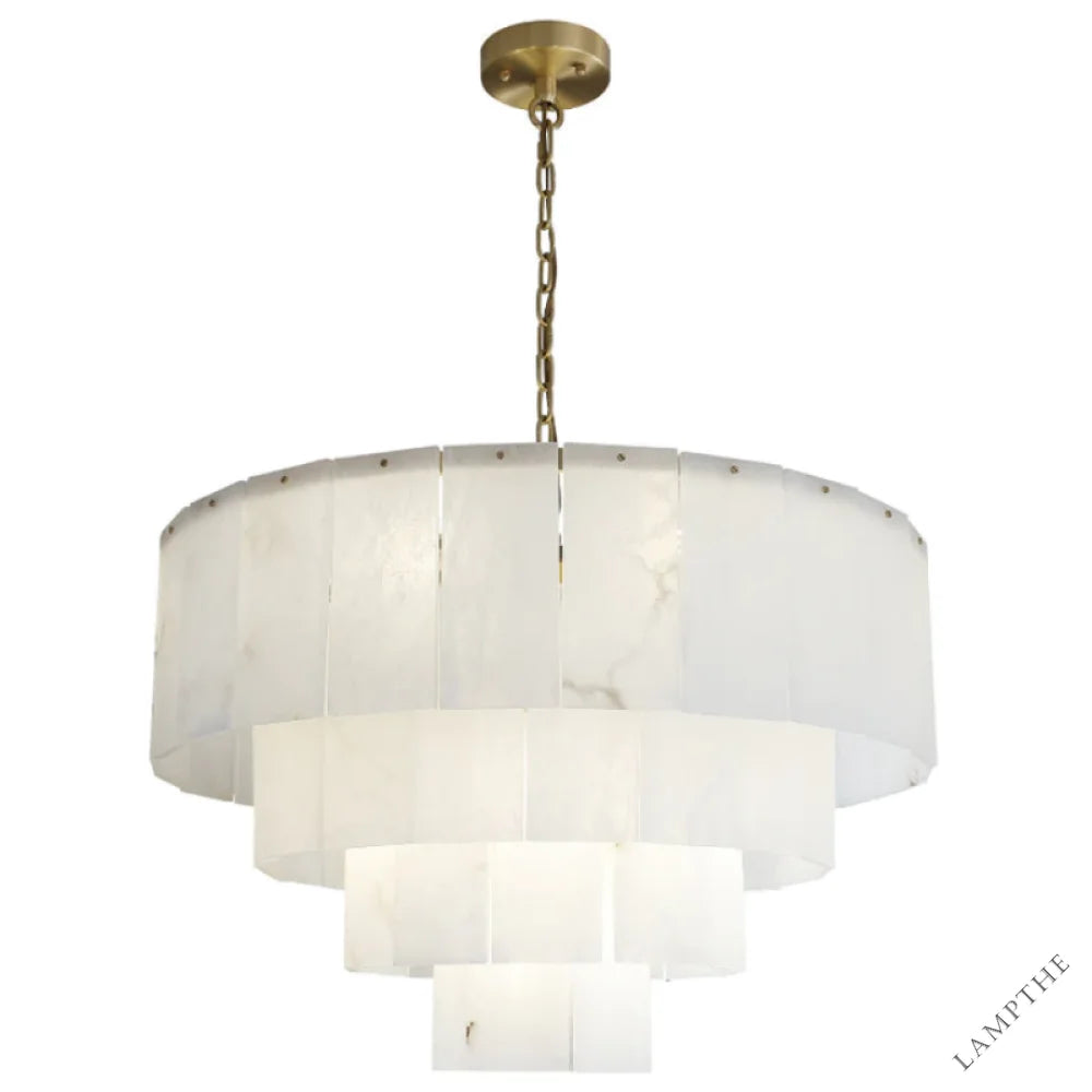 Alabaster Modern Multi-Layer Round Chandelier 31"
