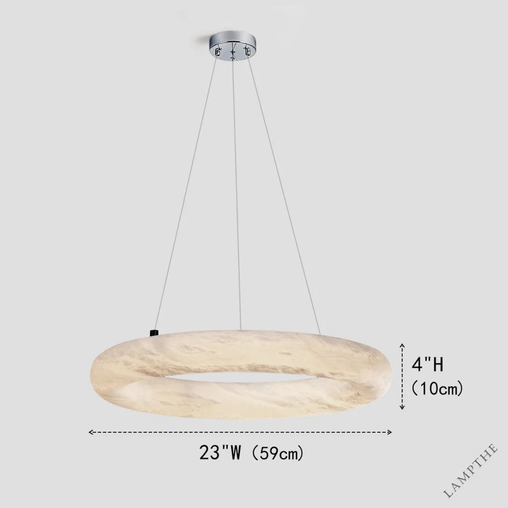 Alabaster Round Ring Living Room Chandelier