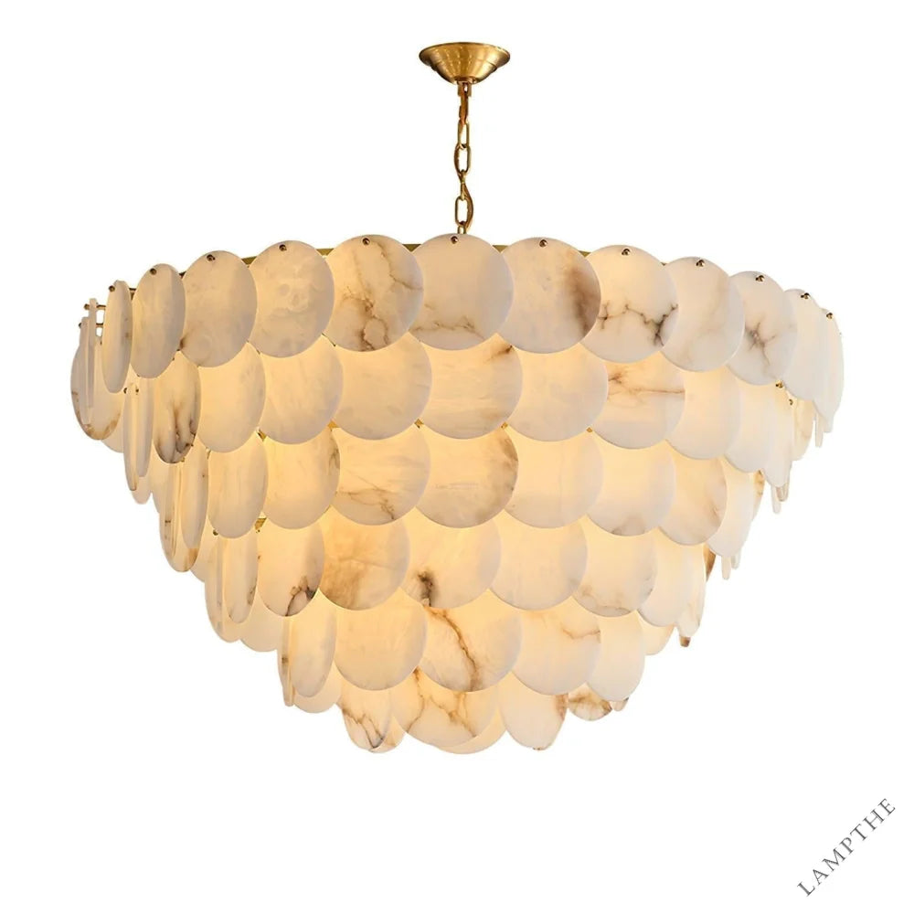Alabaster Shell Brass Chandelier with 2/3/4/5/6 layer