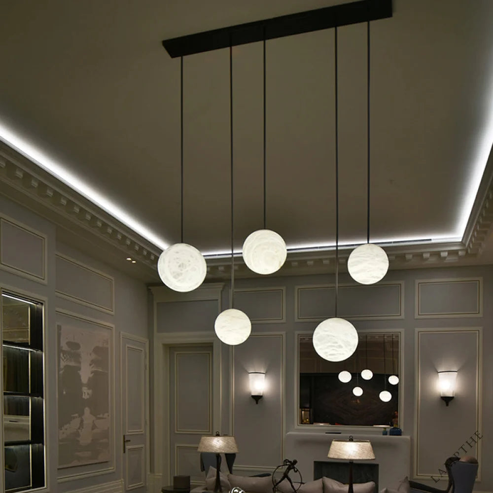 Alabaster Sphere Group Pendant Chandelier,Multi Pendant Light