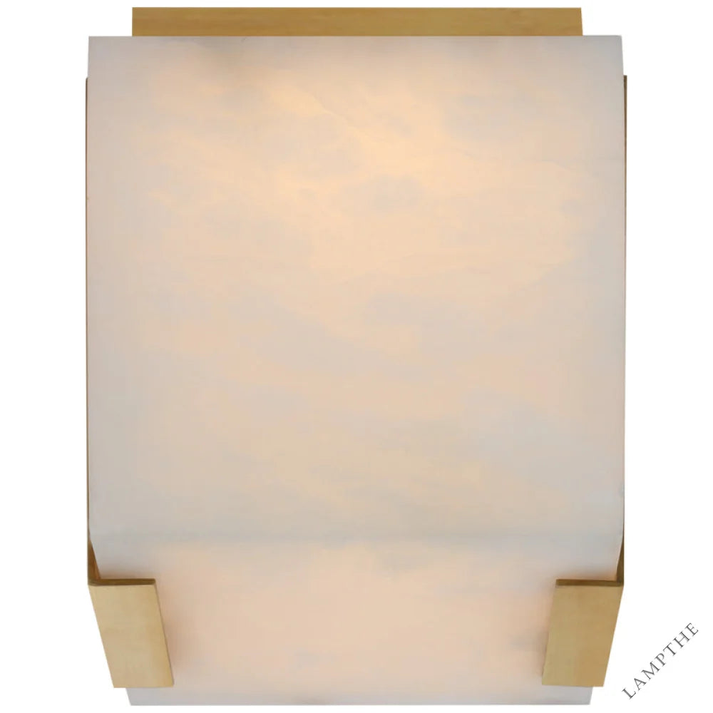 Alabaster Square Flush Mount Wall Sconce Lamp 6"H