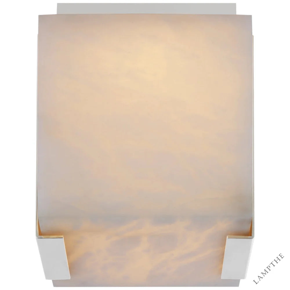 Alabaster Square Flush Mount Wall Sconce Lamp 6"H