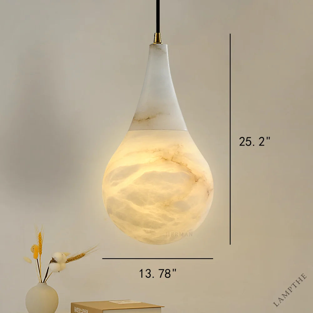 Alabaster Teardrop Single Pendant