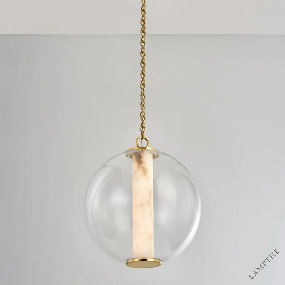 Alabaster Tube Glass Globe Pendant - jchandelier