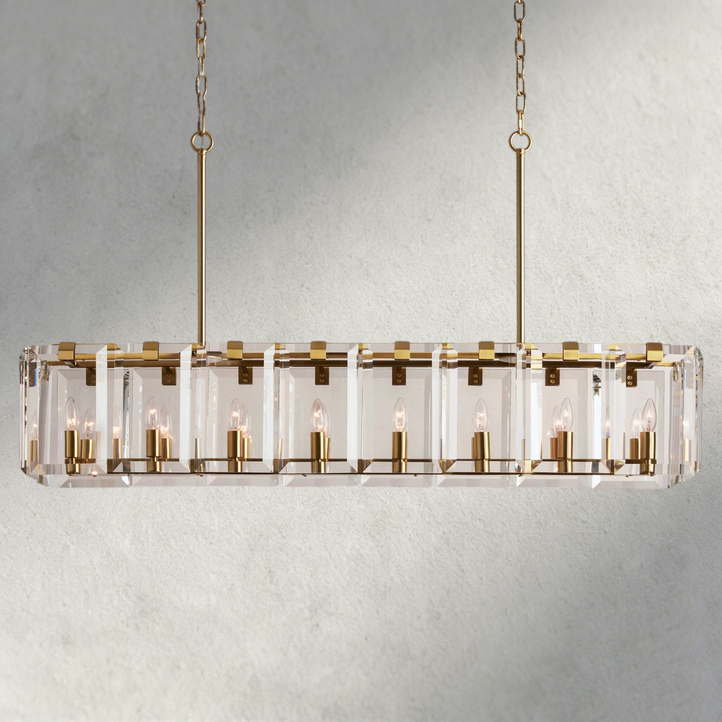 53" / Brass Amaya Rectangular Chandelier 40", 53"