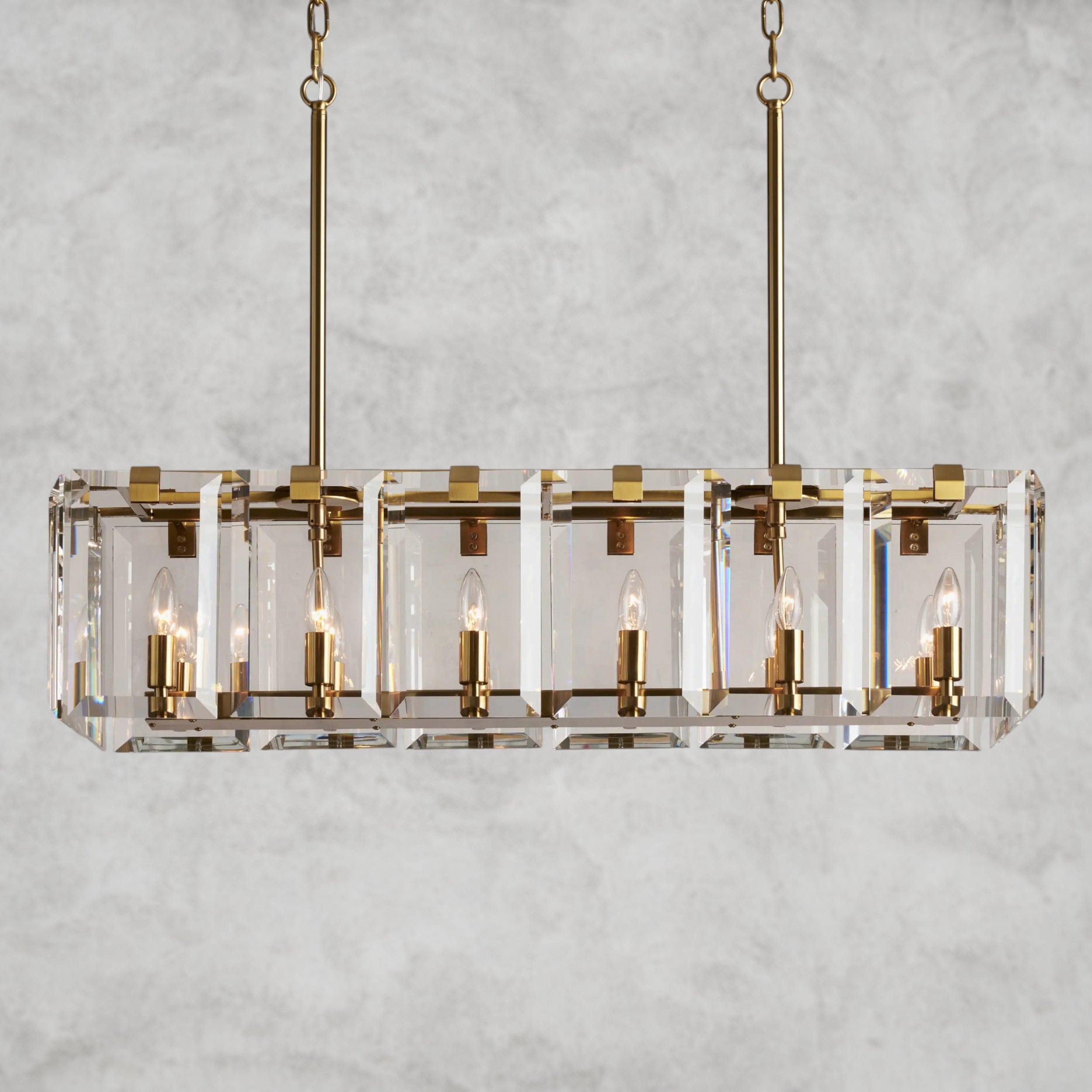 40" / Brass Amaya Rectangular Chandelier 40", 53"