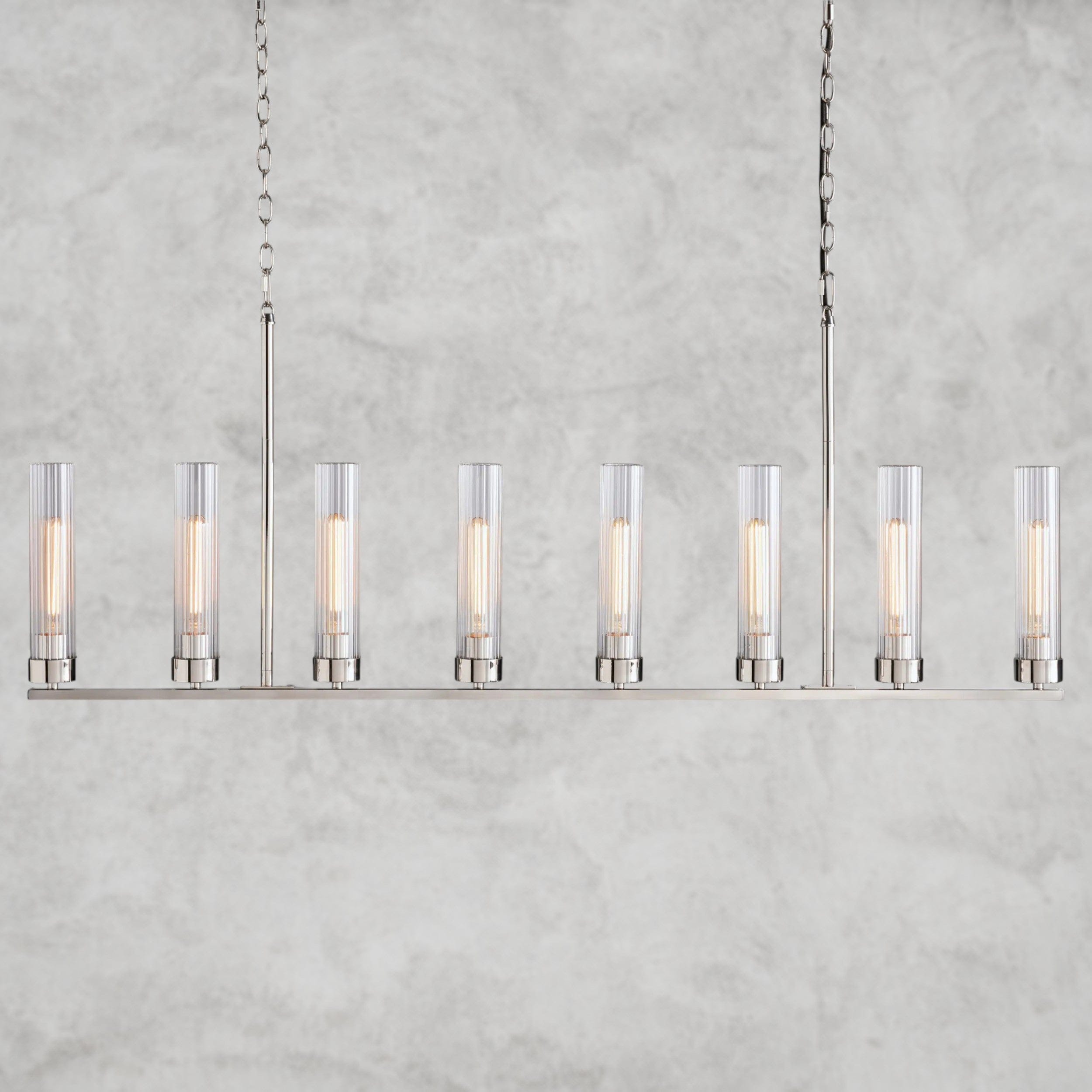 8 Light / Nickle Andreas Linear Chandelier