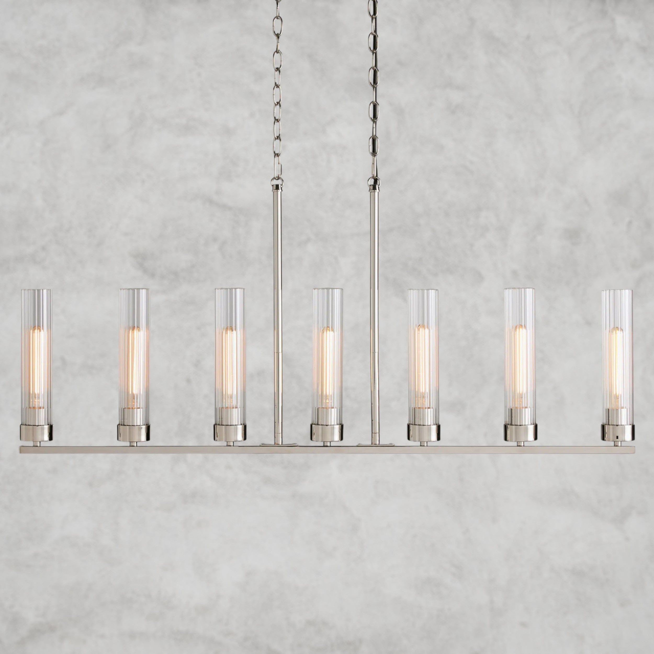 7 Light / Nickle Andreas Linear Chandelier