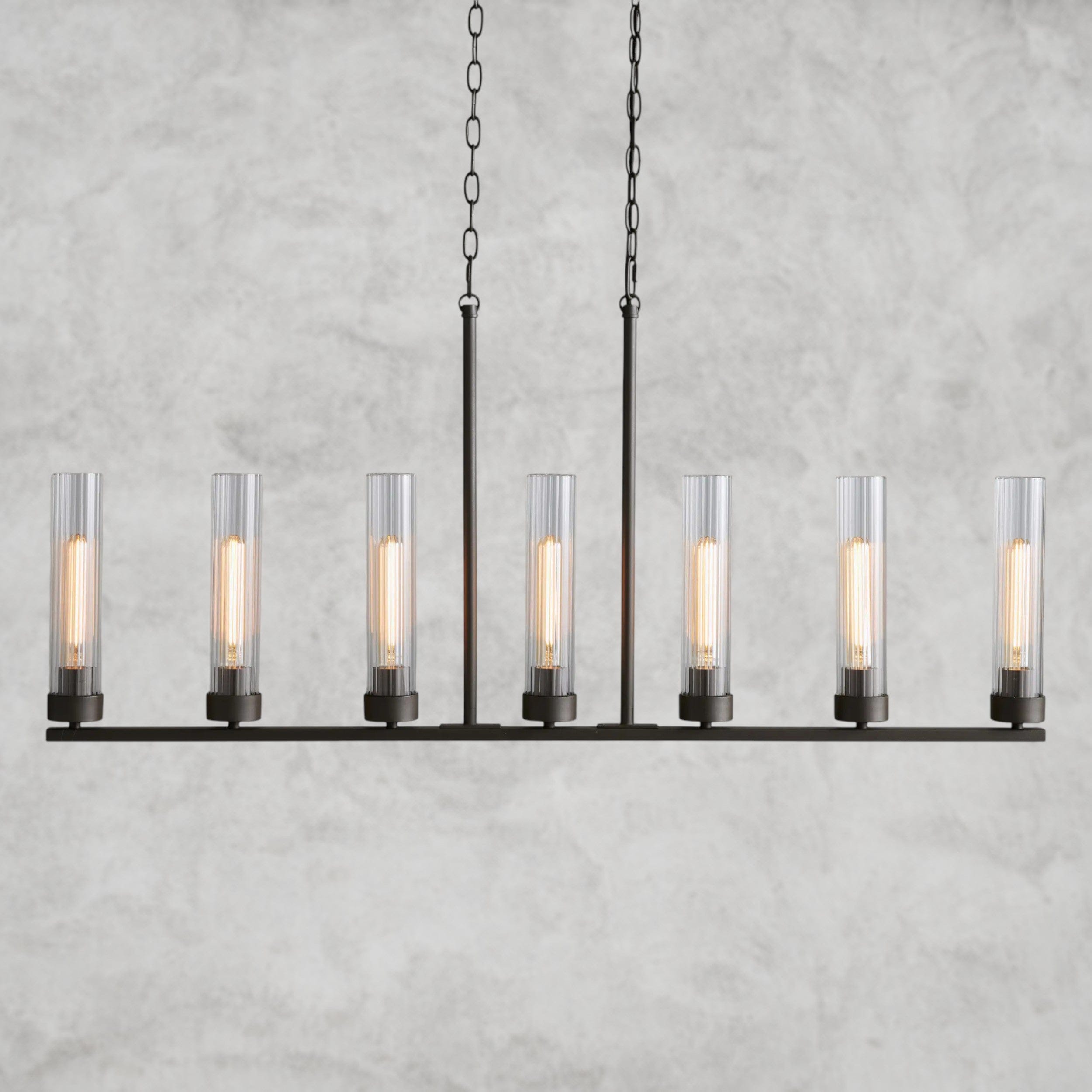 7 Light / Bronze Andreas Linear Chandelier