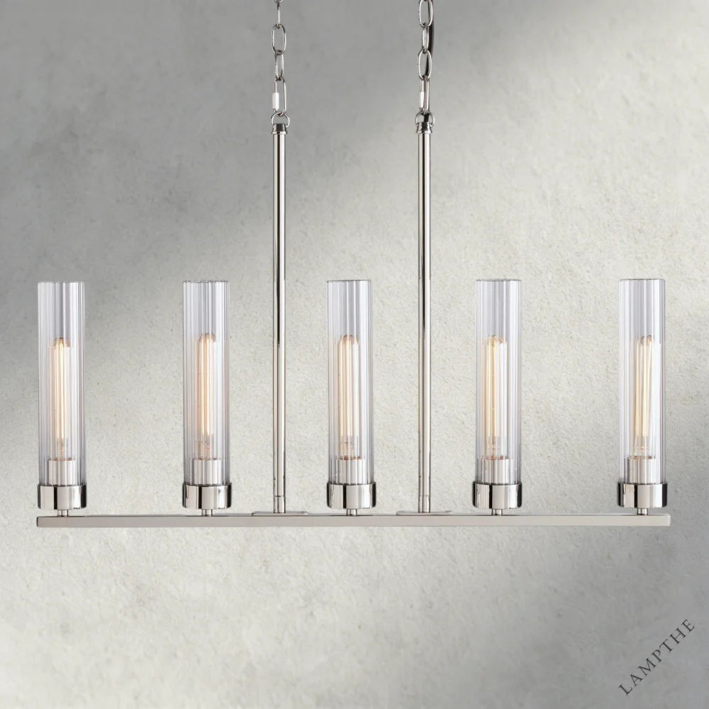 5 Light / Nickle Andreas Linear Chandelier