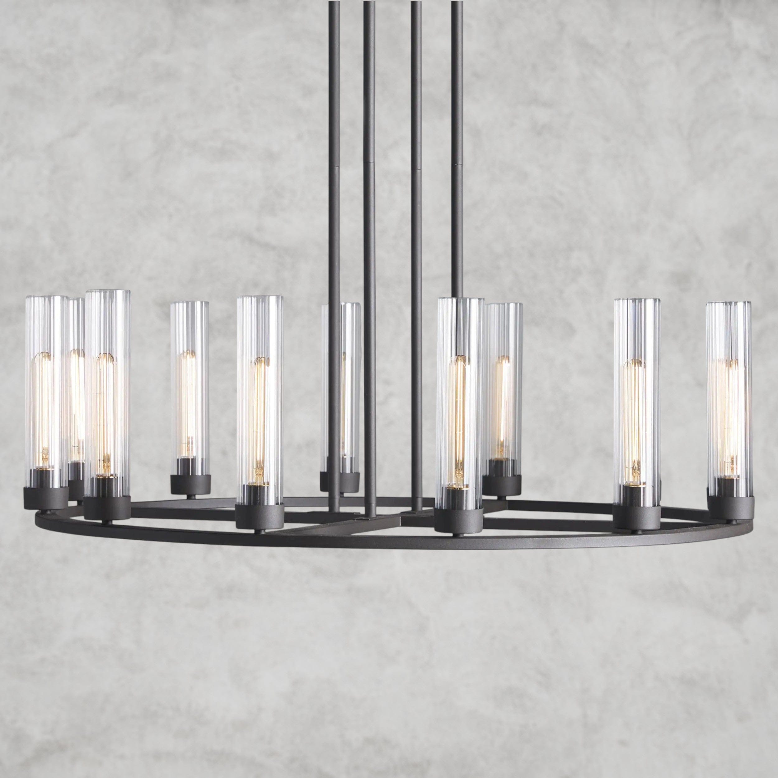 12 Light / Bronze Andreas Round Chandelier 10/ 12 Light