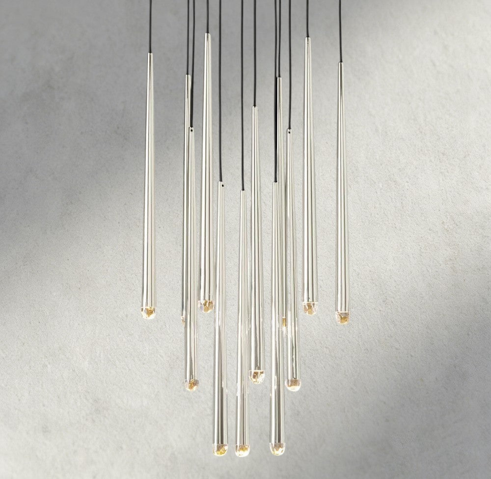24" / Nickel Aquitaine Round Chandelier 18", 24", 30", 48"