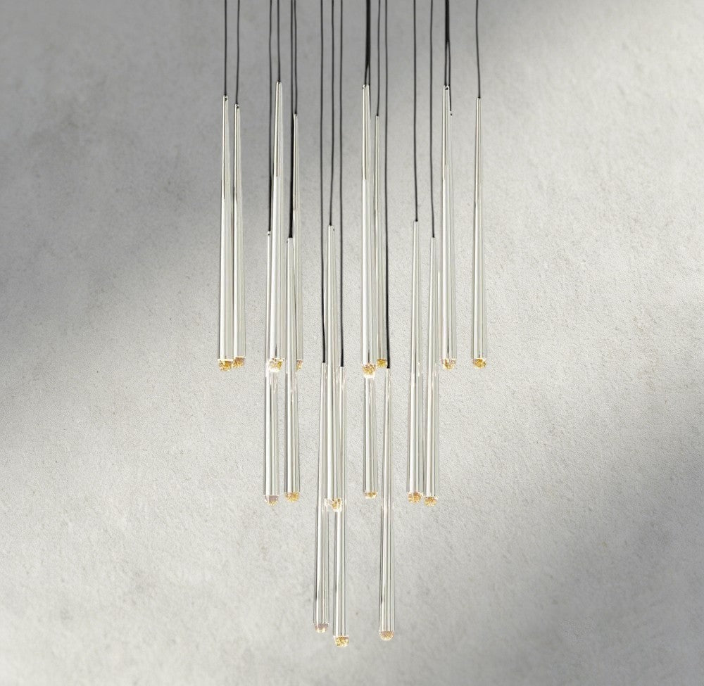 30" / Nickel Aquitaine Round Chandelier 18", 24", 30", 48"