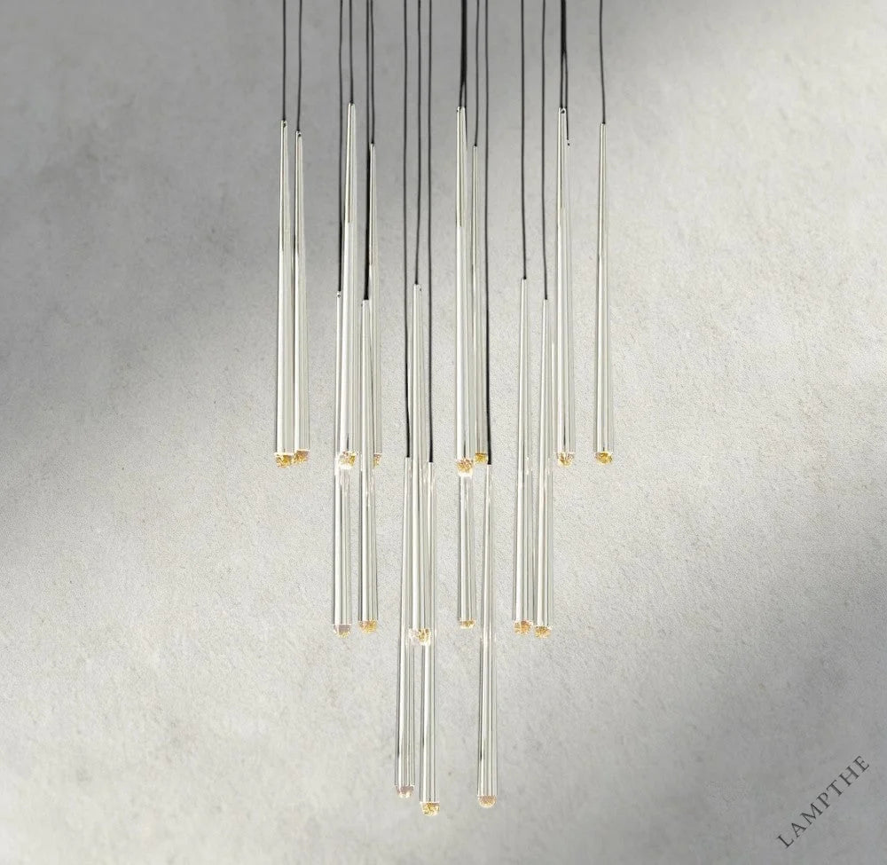 30" / Nickel Aquitaine Round Chandelier 18", 24", 30", 48"